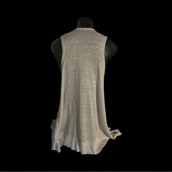 Eileen‎ Fisher White Linen Knit Tie Front vest. Size XL - Picture 8 of 14